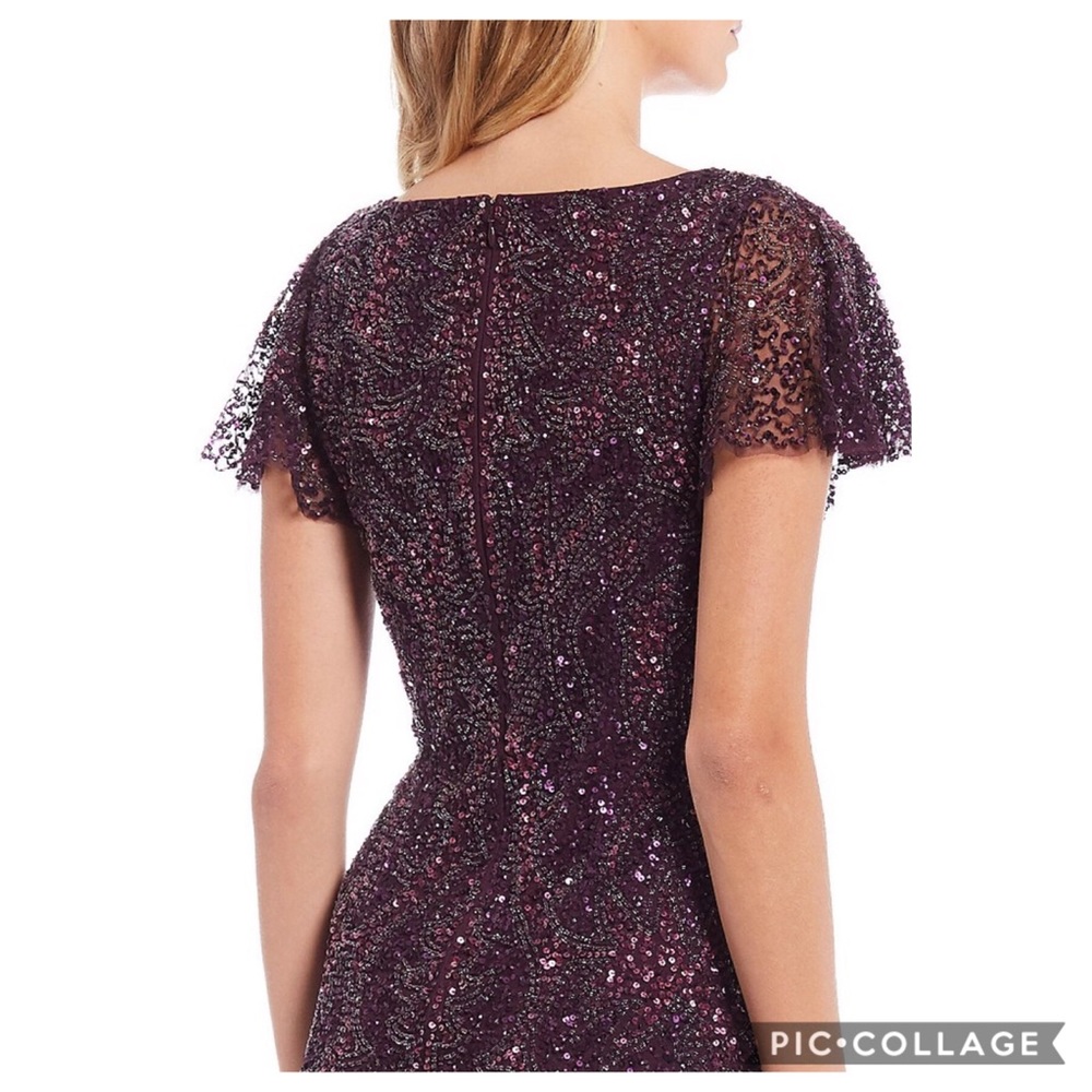 Adrianna-Papell beaded flutter sleeves Cocktail dress - Picture 2 of 10